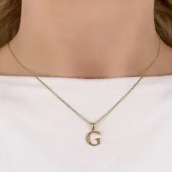 buchstab g Anhänger in 14 karat Gold 0,03 ct