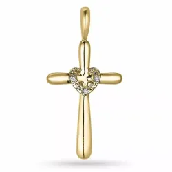 Kreuz Anhänger in 14 karat Gold 0,01 ct