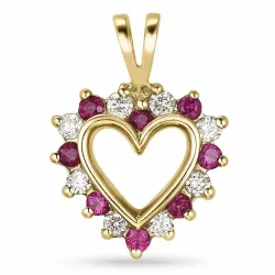 Herz Rubin Anhänger in 14 karat Gold 0,13 ct 0,20 ct