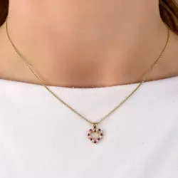 Herz Rubin Anhänger in 14 karat Gold 0,13 ct 0,20 ct