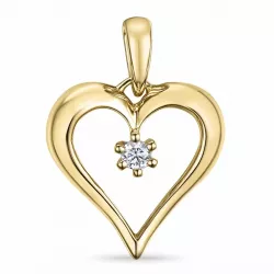 Herz Diamant Anhänger in 14 karat Gold 0,07 ct
