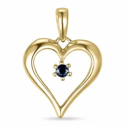Herz Saphir Anhänger in 14 karat Gold 0,10 ct