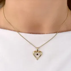 Herz schwarz Diamant Anhänger in 14 karat Gold 0,07 ct