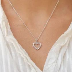 Herz Diamantanhänger in 14 karat Weißgold 0,39 ct