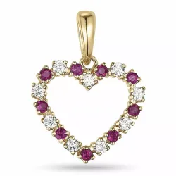 Herz Rubin Anhänger in 14 karat Gold 0,20 ct 0,30 ct