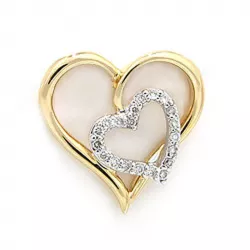 Herz Diamantanhänger in 14 karat Gold- und Weißgold 0,16 ct