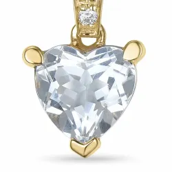 Herz Quarz Anhänger in 14 karat Gold 0,03 ct