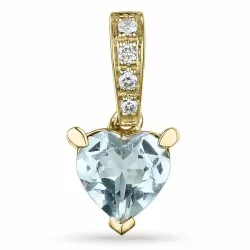 Herz Aquamarin Damen Herzförmiger Anhänger in 14 karat Gold 0,03 ct 0,70 ct