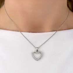 Herz Diamantanhänger in 14 karat Weißgold 0,46 ct