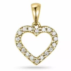 Herz anhänger in 14 karat gold 0,13 ct