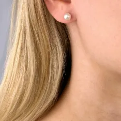 weißen Perleohrstecker in 14 Karat Weißgold