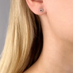 Herz Diamantohrringe in 14 Karat Weißgold mit Diamant 