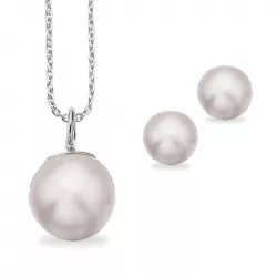 Scrouples Perle Set mit Ohrringe und Anhänger in Silber