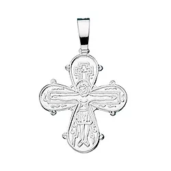 16 x 19 mm Scrouples Dagmar-Kreuz mit Vater Unser Anhänger in Silber