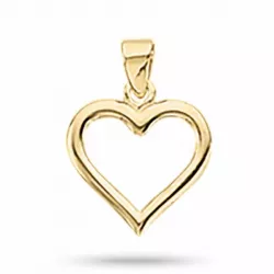 14 X 19 mm Scrouples Herz Anhänger mit Halskette in 8 Karat Gold mit Vergoldete Silberhalskette