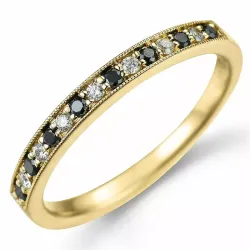 schwarz Memoirering in 14 Karat Gold 0,09 ct 0,10 ct