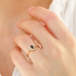 Rosettenring in 14 Karat Gold 0,11 ct 0,35 ct
