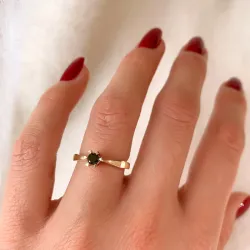 0,20 ct schwarz Diamant Solitärring in 14 Karat Gold 0,21 ct