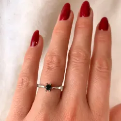 0,20 ct schwarz Solitärring in 14 Karat Weißgold 0,21 ct