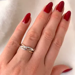 Diamantring in 14 Karat Gold- und Weißgold 0,015 ct