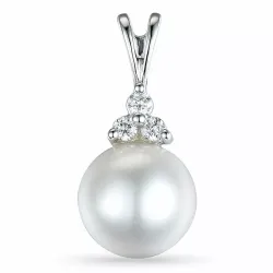 Perle Anhänger in 14 karat Weißgold 0,05 ct