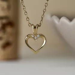 Herz Diamant Anhänger in 14 karat Gold 0,02 ct