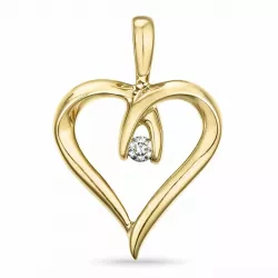 Herz Diamant Anhänger in 14 karat Gold 0,04 ct
