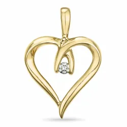 Herz Diamant Anhänger in 14 karat Gold 0,04 ct