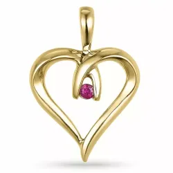 Herz Rubin Anhänger in 14 karat Gold 0,04 ct