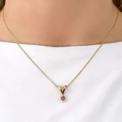 Elegant pink Anhänger in 14 karat Gold