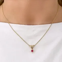 echten Rubin Anhänger in 14 karat Gold 0,30 ct