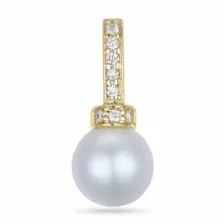 Perle Anhänger in 14 karat Gold 0,05 ct