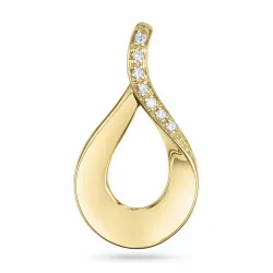 Brillant anhänger in 14 karat gold- und weißgold 0,04 ct