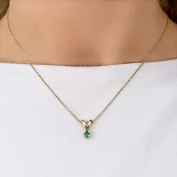 grünem Smaragd Anhänger in 14 karat Gold 0,22 ct
