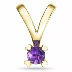 Herz violettem Amethyst Anhänger in 14 karat Gold 0,22 ct