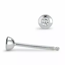 2 x 0,05 ct Diamant Solitärohrstecker in 14 Karat Weißgold mit Diamant