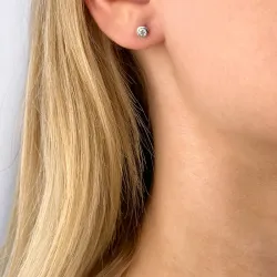 2 x 0,15 ct  Diamant Solitärohrstecker in 14 Karat Weißgold mit Diamant 