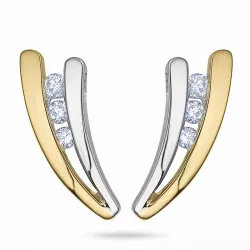 Diamant Brillantohrringen in 14 Karat Gold und Weißgold mit Diamant 