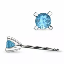 Blauem ohrstecker in 14 karat weißgold mit topasen