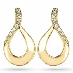 Tropfen Diamant Ohrstecker in 14 Karat Gold mit Diamant 