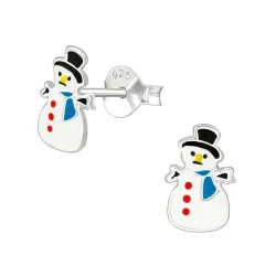 Schneemann Ohrstecker in Silber - Little Ones