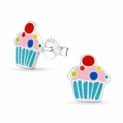 cup cake Ohrringe in Silber