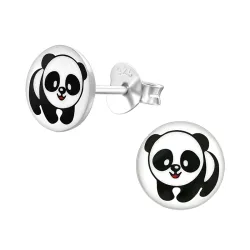 Panda Ohrstecker in Silber - Little Ones