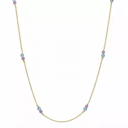 Aagaard Halskette in vergoldetem Sterlingsilber violettem Amethyst blauem Quarz