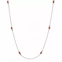Aagaard Halskette in Silber rotem Achat pink Mondstein