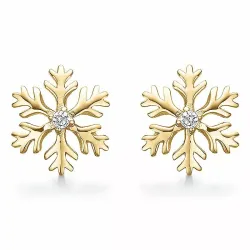 Støvring Design Schneeflocke Zirkon Ohrringe in vergoldetem Sterlingsilber weißem Zirkon