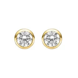 3 mm Støvring Design Ohrstecker in vergoldetem Sterlingsilber weißem Zirkon
