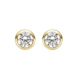 4 mm Støvring Design Ohrstecker in vergoldetem Sterlingsilber weißem Zirkon