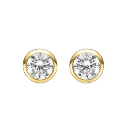 5 mm Støvring Design Ohrstecker in vergoldetem Sterlingsilber weißem Zirkon