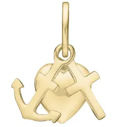 Støvring Design Glaube-Hoffnung-Liebe Anhänger in vergoldetem Sterlingsilber